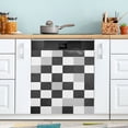 thumbnail image 1 of Yayeee Magnetic Dishwasher Cover for The Front Decoration Home Kitchen Machine Sticker Protector, Black and Gray Plaid Pattern, 1 of 6