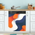 thumbnail image 1 of Yayeee Magnetic Dishwasher Cover for The Front Decoration Home Kitchen Machine Sticker Protector, Blue Abstract Wavy, 1 of 6