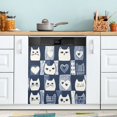 thumbnail image 1 of Yayeee Magnetic Dishwasher Cover for The Front Decoration Home Kitchen Machine Sticker Protector, Blue Cats and Hearts, 1 of 6