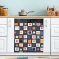 thumbnail image 1 of Yayeee Magnetic Dishwasher Cover for The Front Decoration Home Kitchen Machine Sticker Protector, Blue Circle Mosaic, 1 of 6