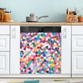 thumbnail image 1 of Yayeee Magnetic Dishwasher Cover for The Front Decoration Home Kitchen Machine Sticker Protector, Blue Colorful Circles, 1 of 6