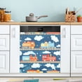 thumbnail image 1 of Yayeee Magnetic Dishwasher Cover for The Front Decoration Home Kitchen Machine Sticker Protector, Blue Cute Train Pattern, 1 of 6
