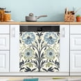 thumbnail image 1 of Yayeee Magnetic Dishwasher Cover for The Front Decoration Home Kitchen Machine Sticker Protector, Blue Floral Pattern, 1 of 6