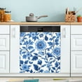 thumbnail image 1 of Yayeee Magnetic Dishwasher Cover for The Front Decoration Home Kitchen Machine Sticker Protector, Blue Floral Pattern, 1 of 6