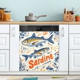 thumbnail image 1 of Yayeee Magnetic Dishwasher Cover for The Front Decoration Home Kitchen Machine Sticker Protector, Blue Sardines Pattern, 1 of 6