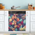 thumbnail image 1 of Yayeee Magnetic Dishwasher Cover for The Front Decoration Home Kitchen Machine Sticker Protector, Blue Vibrant Leaves Pattern, 1 of 6