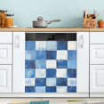 thumbnail image 1 of Yayeee Magnetic Dishwasher Cover for The Front Decoration Home Kitchen Machine Sticker Protector, Blue and Gray Plaid Pattern, 1 of 6