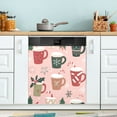 thumbnail image 1 of Yayeee Magnetic Dishwasher Cover for The Front Decoration Home Kitchen Machine Sticker Protector, Brown Christmas Cups, 1 of 6