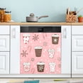 thumbnail image 1 of Yayeee Magnetic Dishwasher Cover for The Front Decoration Home Kitchen Machine Sticker Protector, Brown Hand Drawn Cups, 1 of 6