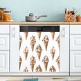 thumbnail image 1 of Yayeee Magnetic Dishwasher Cover for The Front Decoration Home Kitchen Machine Sticker Protector, Brown Ice Cream Pattern, 1 of 6