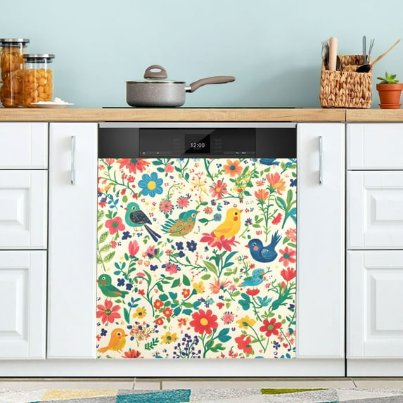 Yayeee Magnetic Dishwasher Cover for The Front Decoration Home Kitchen Machine Sticker Protector, Cartoon Animals