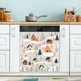 thumbnail image 1 of Yayeee Magnetic Dishwasher Cover for The Front Decoration Home Kitchen Machine Sticker Protector, Cartoon Gray Houses, 1 of 6