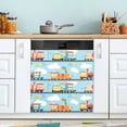 thumbnail image 1 of Yayeee Magnetic Dishwasher Cover for The Front Decoration Home Kitchen Machine Sticker Protector, Cartoon Train Pattern, 1 of 6