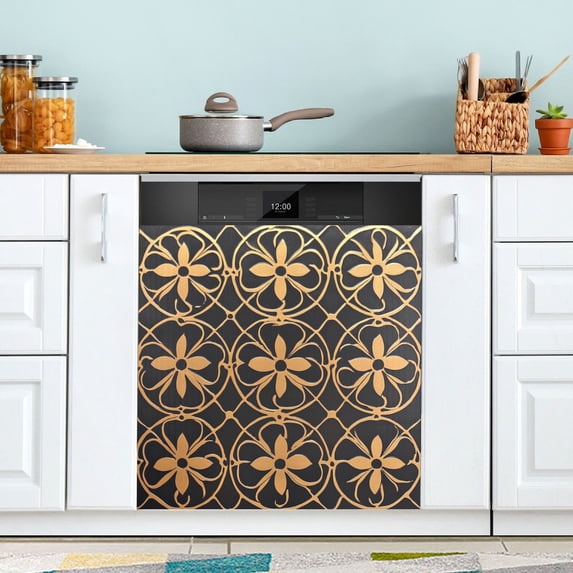 Yayeee Magnetic Dishwasher Cover for The Front Decoration Home Kitchen Machine Sticker Protector, Classic Floral