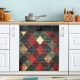 thumbnail image 1 of Yayeee Magnetic Dishwasher Cover for The Front Decoration Home Kitchen Machine Sticker Protector, Dark Tartan Pattern, 1 of 6
