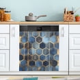 thumbnail image 1 of Yayeee Magnetic Dishwasher Cover for The Front Decoration Home Kitchen Machine Sticker Protector, Elegant Hexagon Pattern, 1 of 6
