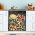 thumbnail image 1 of Yayeee Magnetic Dishwasher Cover for The Front Decoration Home Kitchen Machine Sticker Protector, Floral Mushroom, 1 of 6