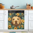 thumbnail image 1 of Yayeee Magnetic Dishwasher Cover for The Front Decoration Home Kitchen Machine Sticker Protector, Flowers and Dog, 1 of 6