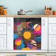 thumbnail image 1 of Yayeee Magnetic Dishwasher Cover for The Front Decoration Home Kitchen Machine Sticker Protector, Futuristic Circles, 1 of 6