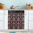 thumbnail image 1 of Yayeee Magnetic Dishwasher Cover for The Front Decoration Home Kitchen Machine Sticker Protector, Gold and Purple Floral Pattern, 1 of 6