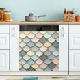 thumbnail image 1 of Yayeee Magnetic Dishwasher Cover for The Front Decoration Home Kitchen Machine Sticker Protector, Green Art Pattern, 1 of 6