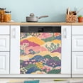 thumbnail image 1 of Yayeee Magnetic Dishwasher Cover for The Front Decoration Home Kitchen Machine Sticker Protector, Green Floral Wave, 1 of 6