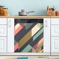 thumbnail image 1 of Yayeee Magnetic Dishwasher Cover for The Front Decoration Home Kitchen Machine Sticker Protector, Green Geometric, 1 of 6