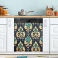 thumbnail image 1 of Yayeee Magnetic Dishwasher Cover for The Front Decoration Home Kitchen Machine Sticker Protector, Green Peacock Pattern, 1 of 6