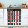 thumbnail image 1 of Yayeee Magnetic Dishwasher Cover for The Front Decoration Home Kitchen Machine Sticker Protector, Green Plaid, 1 of 6