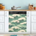 thumbnail image 1 of Yayeee Magnetic Dishwasher Cover for The Front Decoration Home Kitchen Machine Sticker Protector, Green Wave Pattern, 1 of 6
