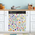 thumbnail image 1 of Yayeee Magnetic Dishwasher Cover for The Front Decoration Home Kitchen Machine Sticker Protector, Green Wildflower Pattern, 1 of 6