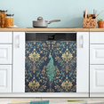thumbnail image 1 of Yayeee Magnetic Dishwasher Cover for The Front Decoration Home Kitchen Machine Sticker Protector, Navy Blue Peacock Pattern, 1 of 6