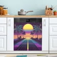 thumbnail image 1 of Yayeee Magnetic Dishwasher Cover for The Front Decoration Home Kitchen Machine Sticker Protector, Neon Road, 1 of 6