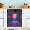 thumbnail image 1 of Yayeee Magnetic Dishwasher Cover for The Front Decoration Home Kitchen Machine Sticker Protector, Night Neon Road, 1 of 6