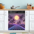 thumbnail image 1 of Yayeee Magnetic Dishwasher Cover for The Front Decoration Home Kitchen Machine Sticker Protector, Night Purple Road, 1 of 6