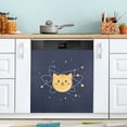thumbnail image 1 of Yayeee Magnetic Dishwasher Cover for The Front Decoration Home Kitchen Machine Sticker Protector, Orange Cat Planet, 1 of 6