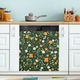 thumbnail image 1 of Yayeee Magnetic Dishwasher Cover for The Front Decoration Home Kitchen Machine Sticker Protector, Orange Flowers, 1 of 6