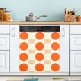 thumbnail image 1 of Yayeee Magnetic Dishwasher Cover for The Front Decoration Home Kitchen Machine Sticker Protector, Orange Geometric Circles, 1 of 6