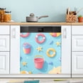 thumbnail image 1 of Yayeee Magnetic Dishwasher Cover for The Front Decoration Home Kitchen Machine Sticker Protector, Pink Beach Toys Pattern, 1 of 6