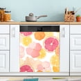 thumbnail image 1 of Yayeee Magnetic Dishwasher Cover for The Front Decoration Home Kitchen Machine Sticker Protector, Pink Floral Orange, 1 of 6