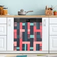 thumbnail image 1 of Yayeee Magnetic Dishwasher Cover for The Front Decoration Home Kitchen Machine Sticker Protector, Pink Geometric, 1 of 6