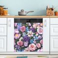 thumbnail image 1 of Yayeee Magnetic Dishwasher Cover for The Front Decoration Home Kitchen Machine Sticker Protector, Pink and Purple Flowers, 1 of 6
