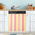 thumbnail image 1 of Yayeee Magnetic Dishwasher Cover for The Front Decoration Home Kitchen Machine Sticker Protector, Pink and Yellow Striped Pattern, 1 of 6