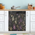 thumbnail image 1 of Yayeee Magnetic Dishwasher Cover for The Front Decoration Home Kitchen Machine Sticker Protector, Purple Floral Pattern, 1 of 6