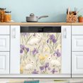 thumbnail image 1 of Yayeee Magnetic Dishwasher Cover for The Front Decoration Home Kitchen Machine Sticker Protector, Purple Floral Rabbit, 1 of 6