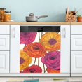 thumbnail image 1 of Yayeee Magnetic Dishwasher Cover for The Front Decoration Home Kitchen Machine Sticker Protector, Purple Hand Drawn Floral, 1 of 6