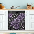 thumbnail image 1 of Yayeee Magnetic Dishwasher Cover for The Front Decoration Home Kitchen Machine Sticker Protector, Purple Roses, 1 of 6