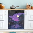 thumbnail image 1 of Yayeee Magnetic Dishwasher Cover for The Front Decoration Home Kitchen Machine Sticker Protector, Purple Street, 1 of 6