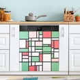 thumbnail image 1 of Yayeee Magnetic Dishwasher Cover for The Front Decoration Home Kitchen Machine Sticker Protector, Red Abstract Geometric, 1 of 6
