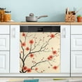 thumbnail image 1 of Yayeee Magnetic Dishwasher Cover for The Front Decoration Home Kitchen Machine Sticker Protector, Red Floral Pattern, 1 of 6